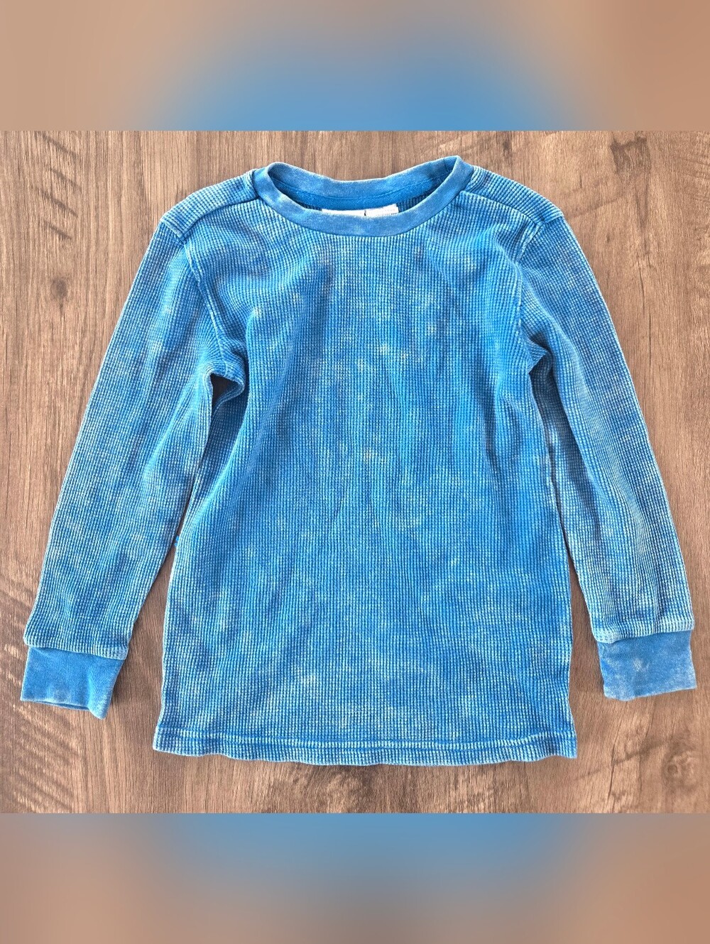 Kids R Us Boy's Blue Factory Distressed Long Sleeve Thermal Top Size 5T